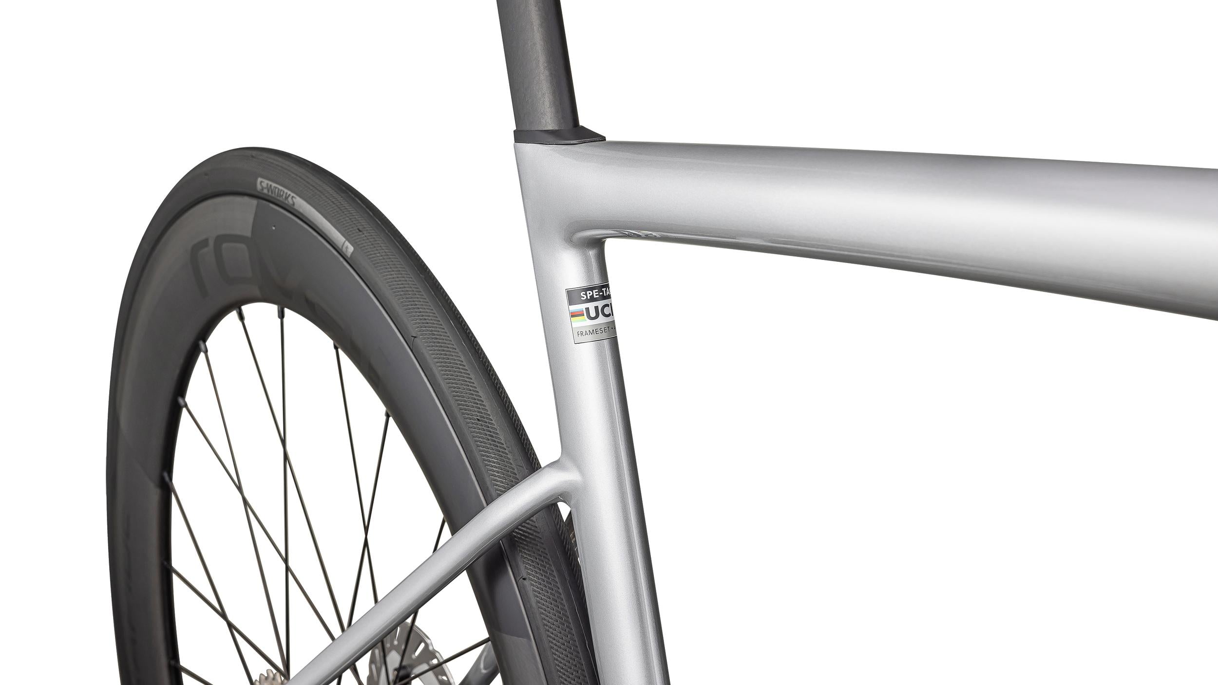 Bicicletas Carretera Tarmac SL8 Pro Ultegra Di2 Specialized 2025 Gloss Liquid Silver/Satin Blue Pearl Over Black Liquid Metal #6
