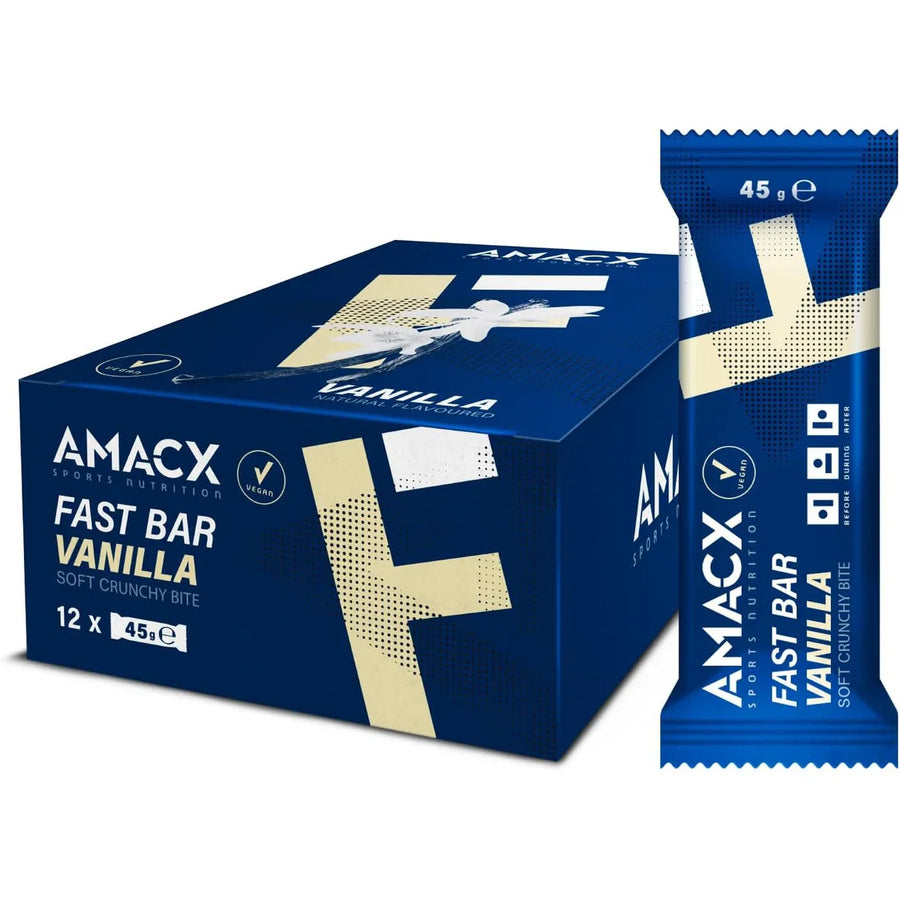 Barritas Energéticas Amacx Fast Bar Vainilla Caja 12uds Azul
