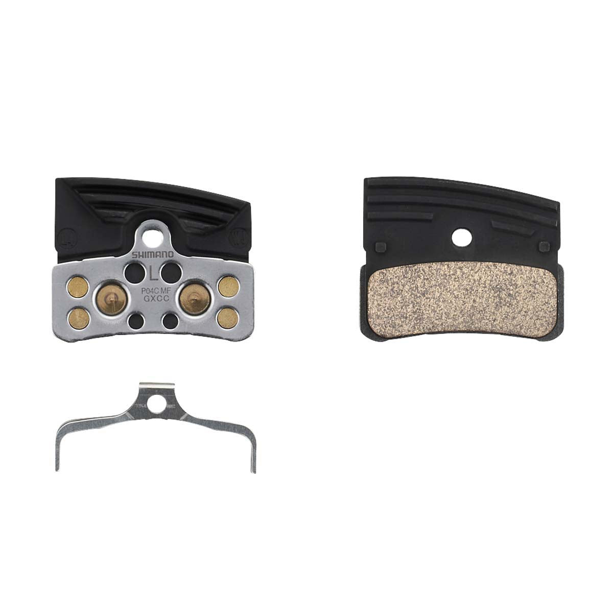 Pastillas Freno Disco Shimano BP-P04C-MF Metal Aletas 1 Par Negro
