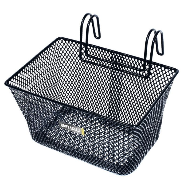 Cesta Delantera Infantil Basil Tivoli 26x24x17cm Acero Negro