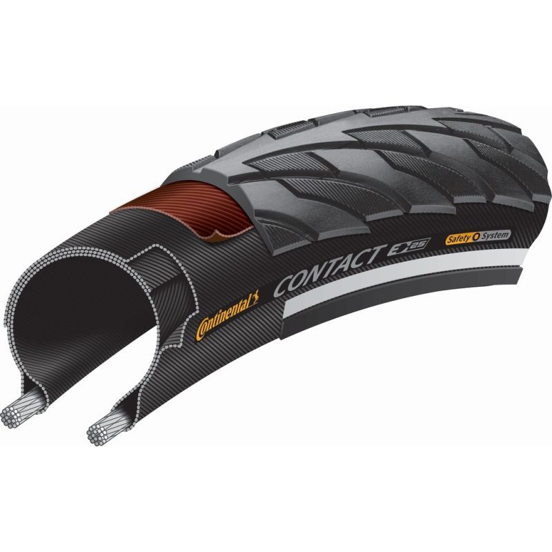 Cubierta Continental Contact 26x1.75 Reflectante Negro