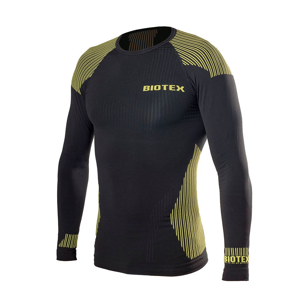 Camiseta Interior Biotex Hightech Sin Costuras Negro/Amarillo