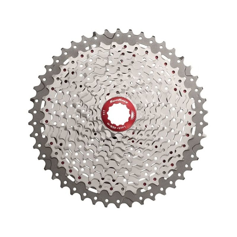 Casete Sunrace CSMX8 11v Aluminio/Rojo