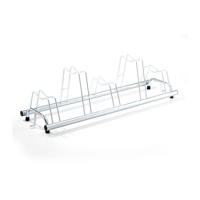 Soporte Suelo Peruzzo 5 Bicis 136x42x40cm Plata