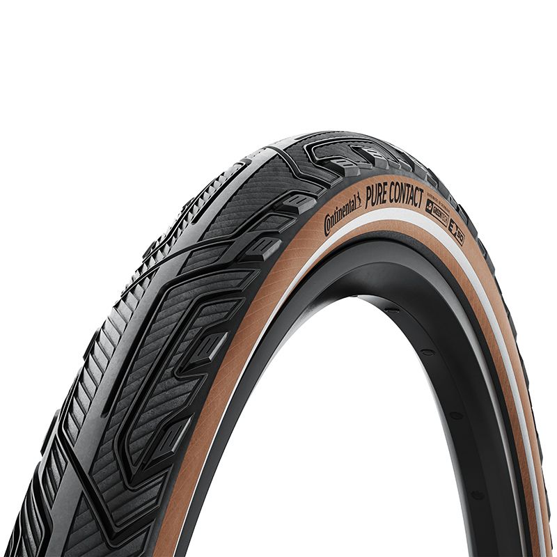 Cubierta Continental Pure Contact 27.5X2.40 Vectran/Polyx Breaker Plegable Negro/Marron Reflectante