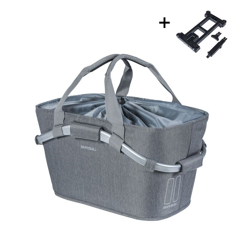 Cesta Trasera Basil 2Day Carry All Placa MIK 2.0 22L 20x38x17cm Poliéster Gris Reflectante