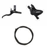 Hydraulisches Scheibenbremsen-Kit Shimano Deore BR-MT420/BL-M4100 Hinten/Rechts Resin Ohne Kühlrippen/Adapter Bremsleitung 1700mm Schwarz