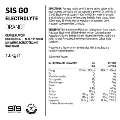 SIS GO Electrolito Bote Polvos 1.6kg Naranja #3