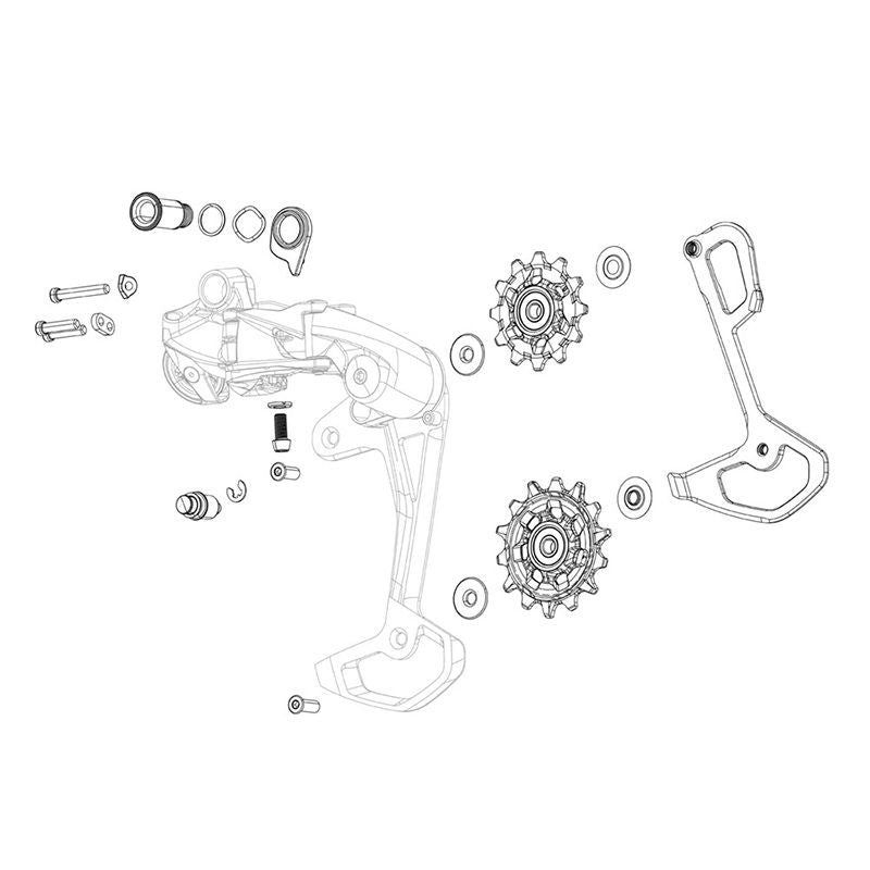 Link Exterior Cuerpo Cambio Sram Red XPLR AXS Superior/Inferior Tornillos Negro