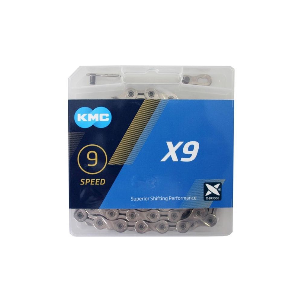Cadena KMC X-9 114 Eslabones 9v Cromada