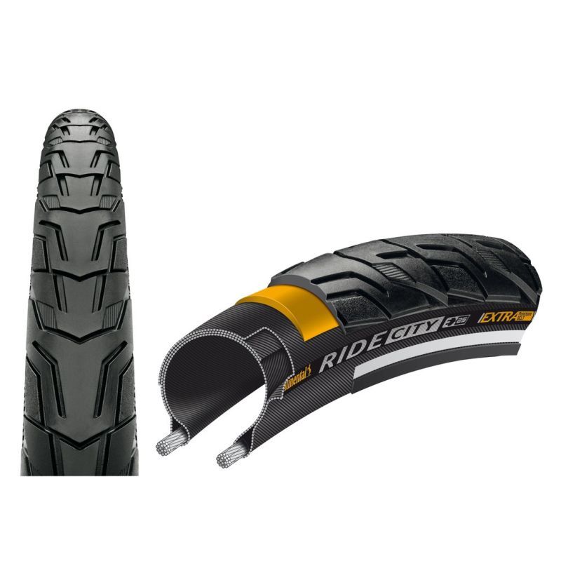 Cubierta Continental Ride City 700x35C Reflectante Negro
