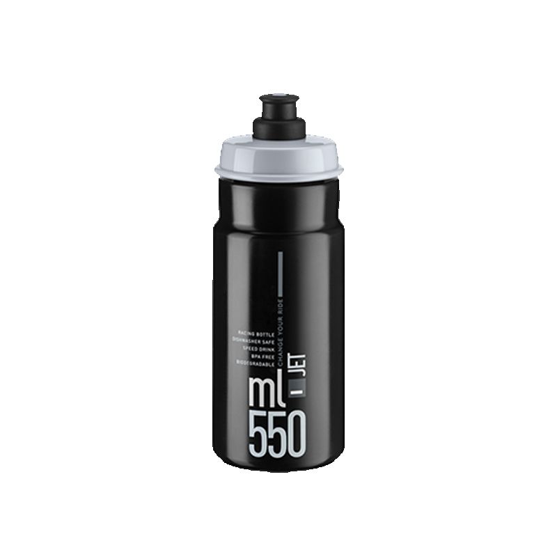 Bidon Elite Jet Plus Negro Logo Gris 550ml
