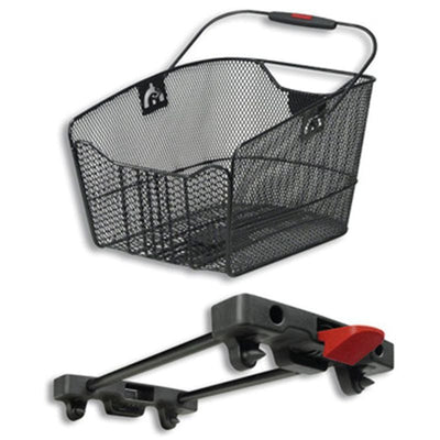 Cesta Trasera Klickfix CityMax Racktime Placa Adaptadora Incluida Malla Estrecha 23x22.5x36cm Negro