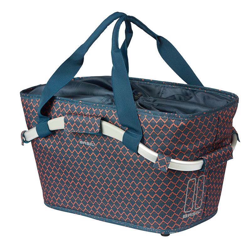 Cesta Trasera Basil Flair Carry All Placa MIK 2.0 22L 38x21x27cm Poliéster Azul Marino/Rojo
